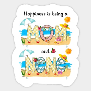 Happiness Is Being A Mom And Nene Summer Beach Happy Mother's Sticker